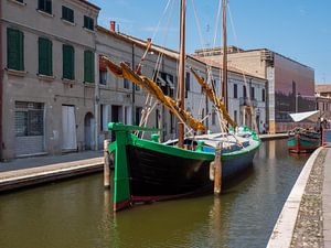 Schip in het historische centrum van Comacchio van Animaflora PicsStock