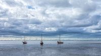 Boats on the tidal flats Ameland by R Smallenbroek thumbnail