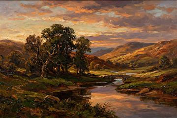 Lumière du soir sur la vallée sur Levi Schreuder