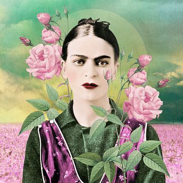Frida - in Fields of Roses by Marja van den Hurk