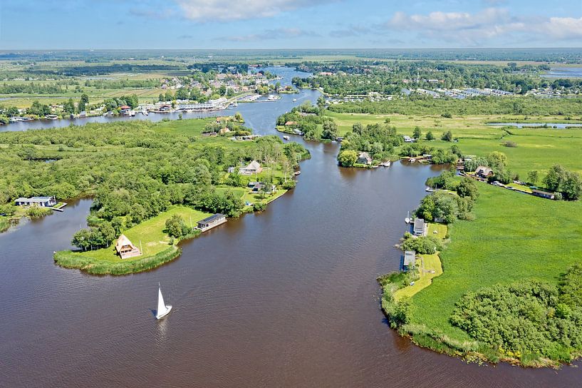 Aerial view of Alde Feanen national park in Friesland Netherlands by Eye on You