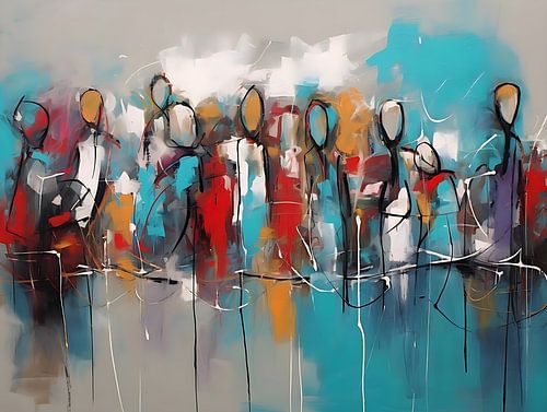 Abstrakte Malerei mit Menschen