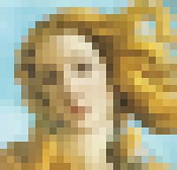 Pixel Art: De Geboorte van Venus  detail