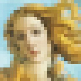 Pixel Art: The Birth of Venus detail sur JC De Lanaye