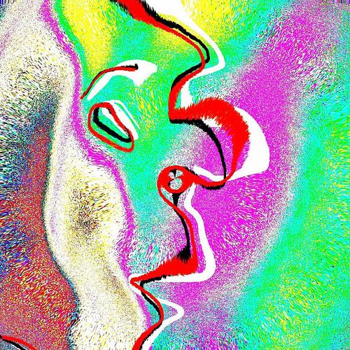 Kunst gemaakt in Photoshop ( vierkant 30x30 cm )