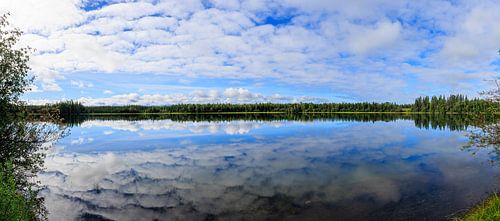 Panorama on Grizzly Lake in Alaska US