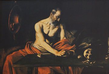 De heilige Hieronymas schrijft / Saint Jerome writing / San Girolamo scrivente, Caravaggio van Maurits Bredius