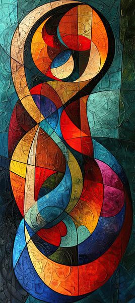 Abstract Kleurrijk | Vivid Entwine Twist van Kunst Kriebels