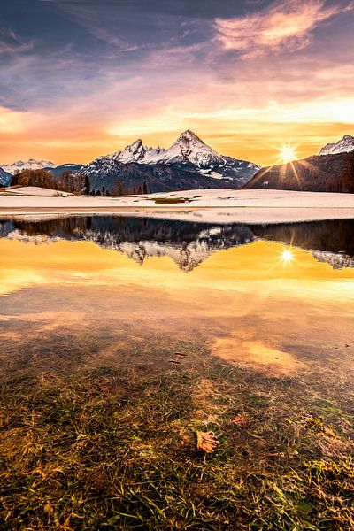 Watzmann bij zonsondergang van Marika Hildebrandt FotoMagie