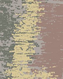 Brush strokes in neutral colors. Abstract art in yellow, green, brown by Dina Dankers