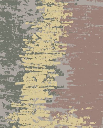 Penseelstreken in neutrale kleuren. Abstracte kunst in geel, groen, bruin