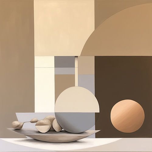 Taupe Abstract by ARTEO Paintings