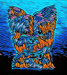 Yorkshire terriër in graffiti ( tekening )