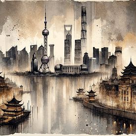 Shanghai in de mist: traditie ontmoet moderniteit van artefacti