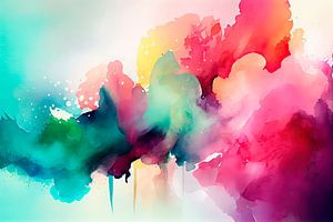 Abstrakte und farbenfrohe Aquarellmalerei