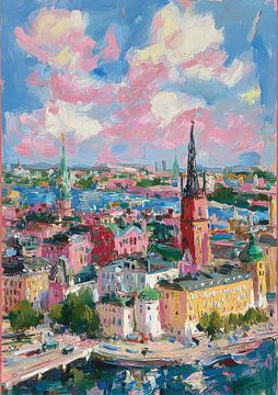 Stockholm Olieverf Impressionisme van Niklas Maximilian