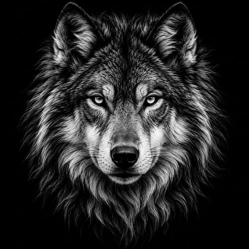 De Wilde Blik – Wolf in Zwart-Wit