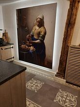 Klantfoto: Het Melkmeisje - Vermeer Schilderij (HQ), als naadloos behang