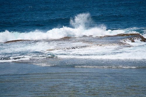 Waves crashing at West End