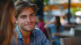 Paar beim Date in einem Restaurant von de-nue-pic