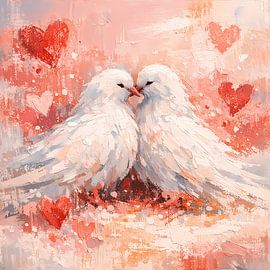 Zwei Herzen, Zwei Tauben von ButterflyPix