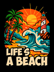 Life's a beach – Vektorillustration im Retro-Stil