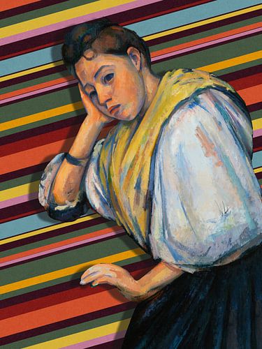 Post-Impressionist Retro Portrait sur Marja van den Hurk