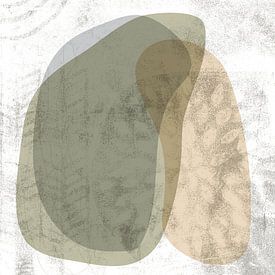 Formes abstraites dans des couleurs chaudes et pastel sur Art minimaliste abstrait