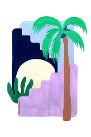 Tropical Moonlit Stairs by Karen Menzenbach