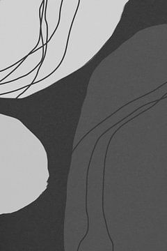 Moderne abstracte minimalistische vormen in zwart en wit V van Dina Dankers