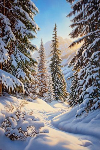Winter bos idylle