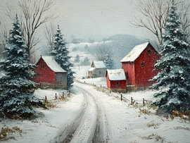Village enneigé en hiver sur IamHomeStudio