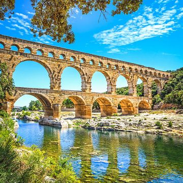 Romeins aquaduct Pont du Gard, Languedoc, Frankrijk van Stefano Orazzini