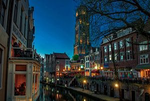 Oude gracht, Utrecht an einem schönen Frühlingsabend