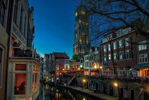 Oude gracht, Utrecht op een mooie lenteavond
