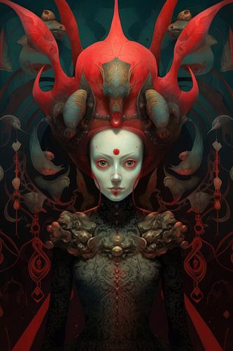 Very beautiful woman in bizarre science fiction style