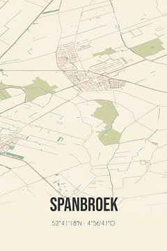 Vintage map of Spanbroek (North Holland) by Rezona