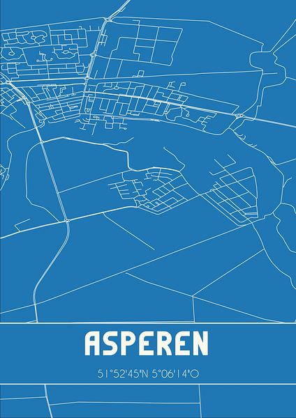 Blueprint | Map | Asperen (Gelderland) by Prints of Place