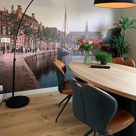 Klantfoto: Turfmarkt en Spaarne, Haarlem van Vintage Afbeeldingen, als naadloos behang