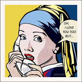 Pop Art Mädchen mit einer Perle von Jacqueline D