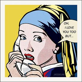 Pop Art Girl with a Pearl van Jacqueline D