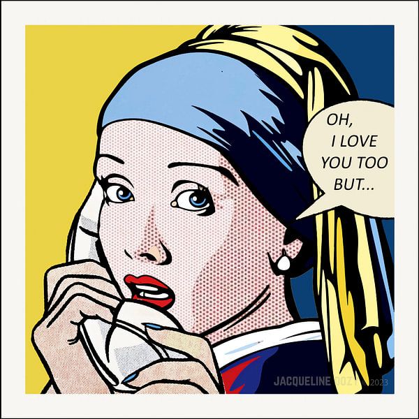 Pop Art Mädchen mit einer Perle von Jacqueline D