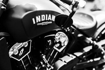 Close-Up van dikke Indian Scout Bobber motorfiets van Fred Schuch