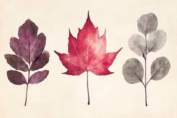 Colourful leaves - Nature art Autumn magic - Leaves by Poster Art Shop
