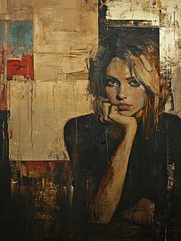 Reflective Woman | Contemplative Lady Abstract by ARTEO Paintings