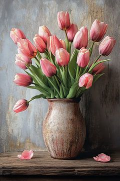 Roze Tulpen in Bloei iii van Studio BB