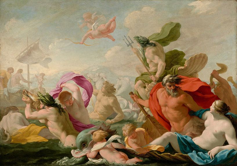 Meeresgötter huldigen der Liebe, Eustache Le Sueur von Meisterhafte Meister