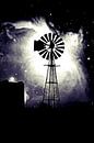Wind turbine monochrome mixed media by Werner Lehmann thumbnail
