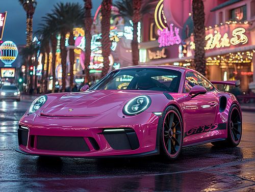 Porsche 911 rose à Las Vegas