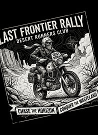 Last Frontier Rally – Poster zum Motorrad-Abenteuer in der Wüste von jenaka bermain